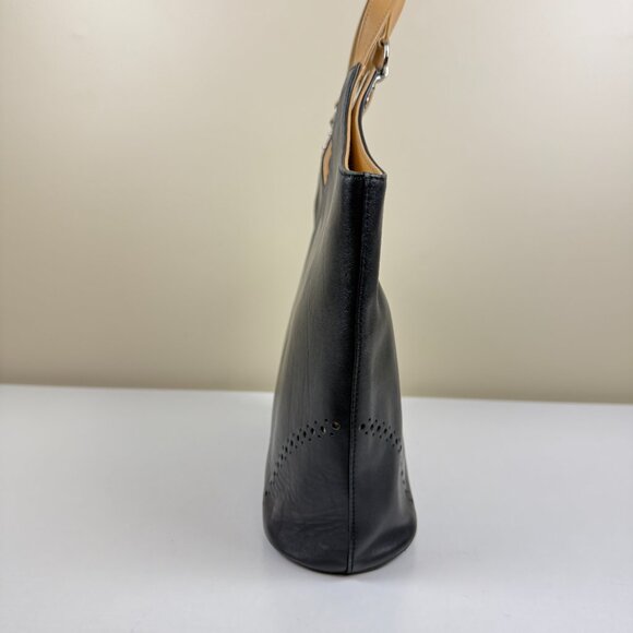 Frederic Fekkai Black Leather Shoulder Bag Made in Italy - Picture 6 of 16